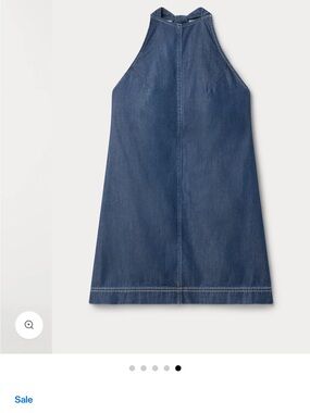 Good American Blue Denim Halter Mini Dress
